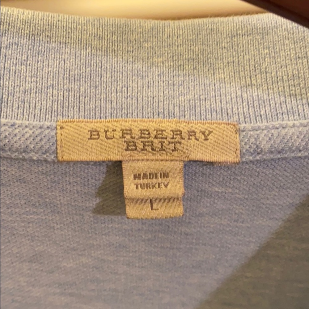 Burberry Brit men’s size l light blue polo shirt
